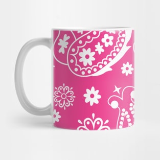 Mandala Pattern Pink and White Halloween Fall Autumn Season Mug